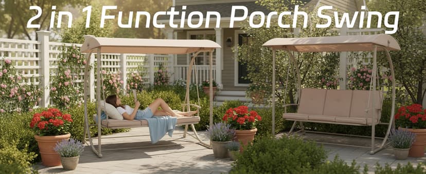 Double Egg Chair Outdoor, Egg Swing Chair with Stand, Hanging Egg Chair Outdoor with Cushions/Headrest, 80" H Hanging Chairs with Stand Indoor, Metal Basket Swing Egg Chairs for Deck, Khaki