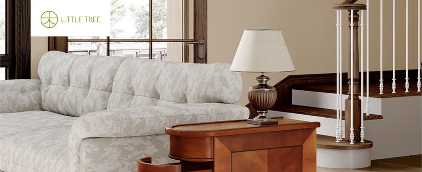 LITTLE TREE Wood End Table with 2 Drawers Sofa Side Table, No Assembly Required Vintage Slim Nightstand Bedside Table for Bedroom