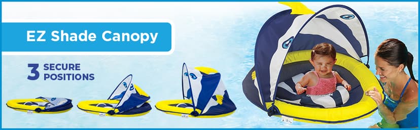 SwimSchool Infant Baby Pool Floats, Free Swimming, Super Buoyant – Ages 6-24 Months – Multiple Colors/Styles – Adjustable Canopies and Seats, Splash & Play Baby Floaties