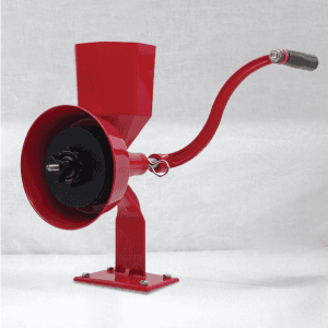 WONDERMILL Hand Grain Mill Red Wonder Junior Deluxe- Manual Grain Mill and Grain Grinder for Dry and Oily Grains - Kitchen Flour Mill, Hand Crank and Spice, Corn, Wheat Stone Mill Grinder