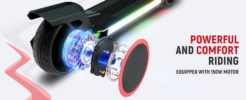 Foldable Electric Scooter for Kids, with Bright Front LED Lights,Shining Pedal Lights, LED Display, Dual Brakes 150W Motor Kids Electric Scooter, UL2272 Certified