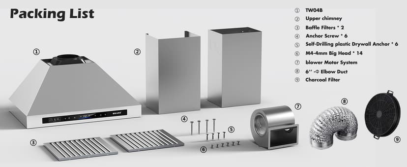 Wall Mount Range Hood 30 inch,900 CFM Kitchen Hood with Voice/Gesture/Touch Control,Vent Hood in Stainless Steel With Ducted/Ductless Convertible, 4 Speed Exhaust Fan