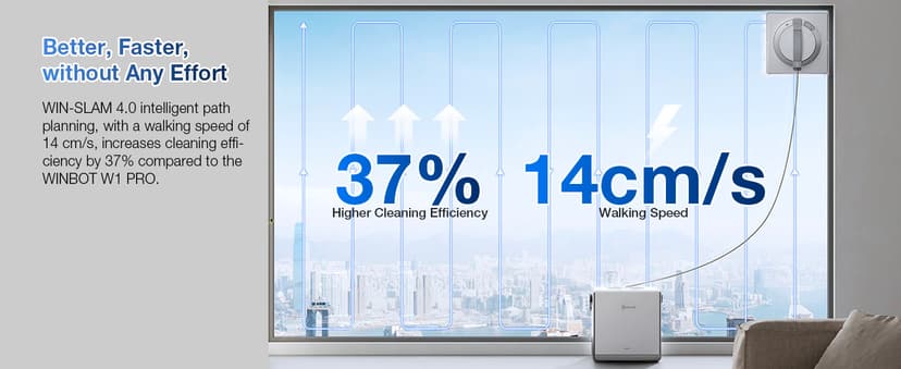 ECOVACS WINBOT W2 PRO Omni Portable Window Cleaning Robot with Multi-Functional Station, Charging While Working, Intelligent Cleaning with Triple Nozzle Water Sprayer, 12-Level Protection