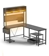 Dowinx Gaming Chair Fabric with Pocket Spring Cushion, Massage Game Chair Cloth with Headrest, Ergonomic Computer Chair with Footrest 290LBS, Black and Grey