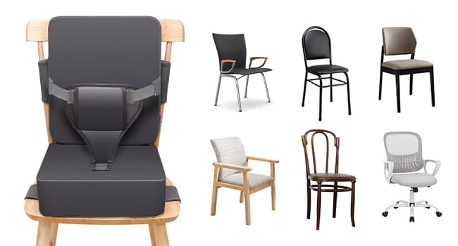 Toddler Booster Seat for Dining Table, Non-Slip Kitchen Chair Booster Seat with Backrest and Adjustable Straps, Portable PU Waterproof Travel Baby Booster Increasing Cushion