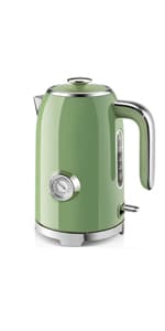 SUSTEAS Stove Top Whistling Tea Kettle - Food Grade Stainless Steel Teakettle Teapot with Cool Touch Ergonomic Handle, With 1 Silicone Pinch Mitt Included, 2.64 Quart(BLACK)