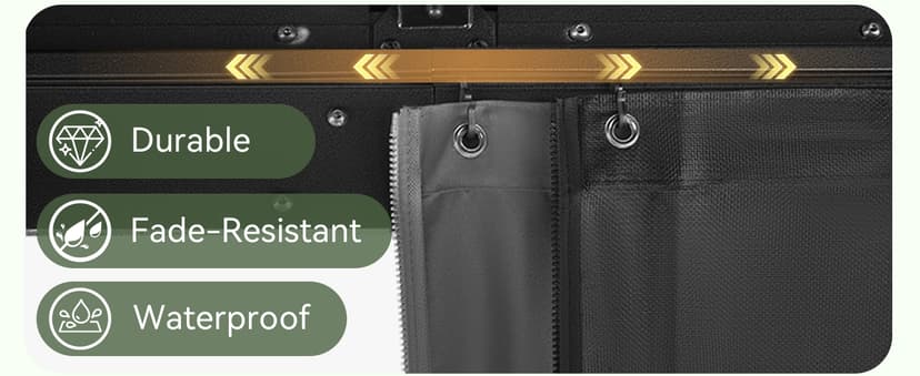 Aoxun Hardtop Gazebo 10x12, Aluminum Frame Canopy with Double Galvanized Steel Roof, Outdoor Gazebo with Breathable Netting and Privacy Curtain for Backyard