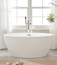 Vanity Art 71" Freestanding Bathtub | Free Standing Tub Stand Alone Tub with Contemporary Design for Soaking and Bathing, Overflow and Pop-up Drain with UPC Certified, Acrylic, VA6517-BN