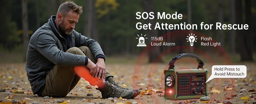 Solar Radio Emergency Hand Crank 12000mAh with Clear Signal, AM FM NOAA Weather Radio Battery Operated with 2-Mode LED Flashlight Cell Phone Charger Dual Outputs SOS