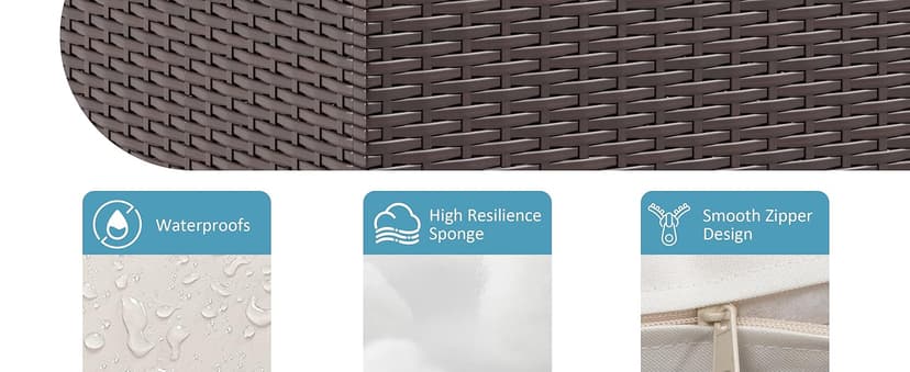 Shintenchi 3 Pieces Patio Furniture Set 3 Pieces PE Rattan Wicker Chairs with Table Outdoor Furniture for Backyard/Garden/Poolside/Outdoor Restaurant Brown Rattan with White Cushion