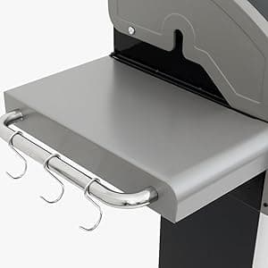 Kenmore 3-Burner Propane BBQ Grill, 30,000 BTUs Gas Grill with Cast Iron Cooking Grates, Folding Side Tables & Wheels, Outdoor Grill with Tool Hooks, Black