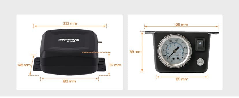 maXpeedingrods On Board Air Compressor System Universal Air Spring Compressor Kit with Gauge Air Line T Fittings for Trucks Vans