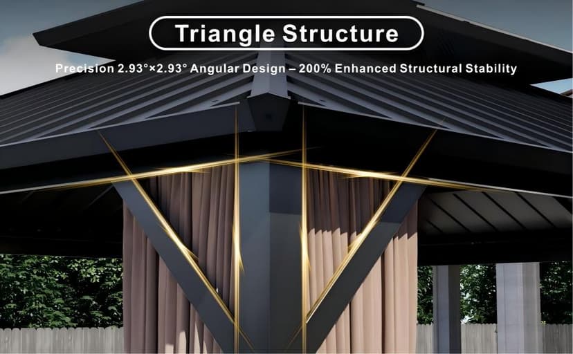 10’x12’ Hardtop Gazebo, Galvanized Steel Double Roof Canopy with Aluminum Frame, Outdoor Pavilion with Nettings and Curtains