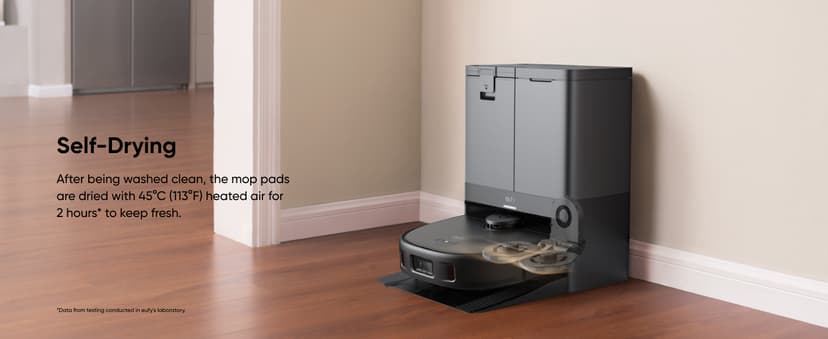 eufy X10 Pro Omni Robot Vacuum and Mop Combo, 8,000 Pa Suction, Dual Mops with 12 mm Auto-Lift and Carpet Detection, AI Obstacle Avoidance, Auto Mop Washing, Auto Drying, Self-Emptying, Self-Refilling