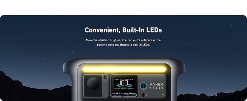 Anker SOLIX C1000 Portable Power Station, 1800W (Peak 2400W) Solar Generator, Full Charge in 58 Min, 1056wh LiFePO4 Battery for Home Backup, Power Outages, and Outdoor Camping (Optional Solar Panel)