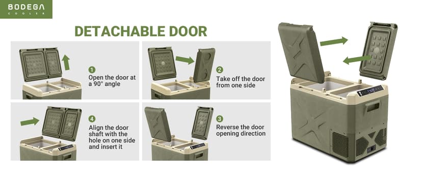 BODEGACOOLER 12V Portable Refrigerator, 42Quart (40L) Dual Zone Car Refrigerator, RV Car Fridge APP Control, -4℉-68℉Portable Freezer 12/24V DC 100-240V AC for Outdoor Camping Travel Vehicles Home Use