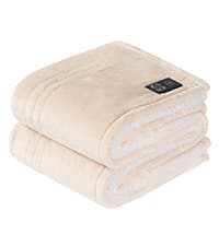 Sealy Electric Blanket Twin Size, Flannel Heated Blanket with 10 Heating Levels & 1-12 Hours Auto Shut Off, Fast Heating Warm Blanket, Machine Washable, Beige, 62 x 84 Inch