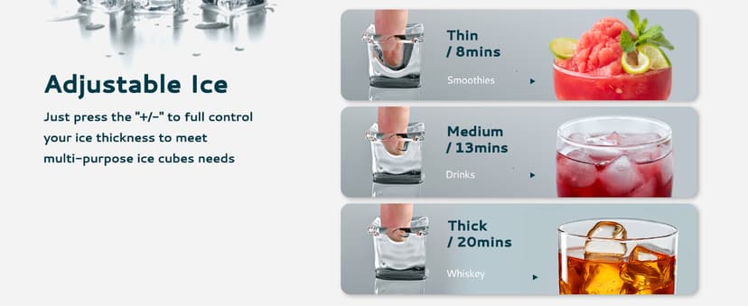 EUHOMY Ice Cube Maker Machine Countertop with External Water Tank, 34Lbs, 16Pcs Ready in 13 Mins, 2 Ways to Add Water, Auto-Cleaning, with Ice Scoop & Basket, for Home/Kitchen/Office/Bar (Black)