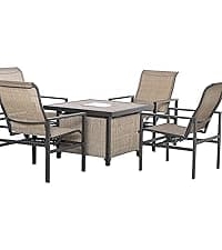 Outsunny 75" x 35" Outdoor Dining Table for 8 People, Rectangular Aluminum Frame Garden Table with All-Weather Faux Wood Top for Garden, Lawn, Patio, Black