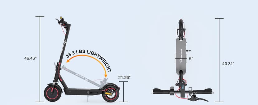 EVERCROSS Electric Scooter, 350W/500W Electric Scooter Adults, 8.5"/10" Tires, Up to 19/22 Miles Range, 19 MPH Lightweight E-Scooter with Dual Shock Absorption