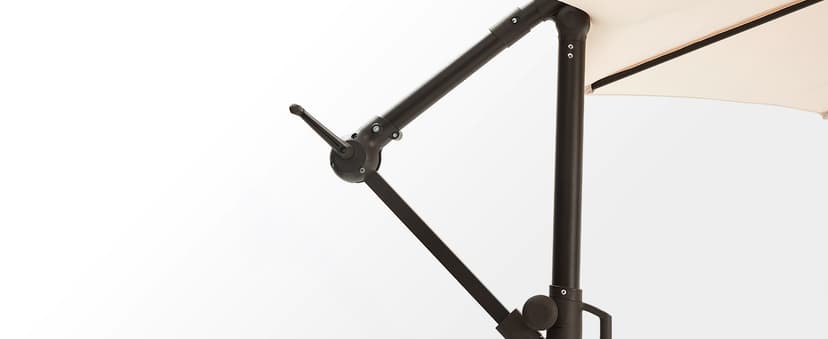 wikiwiki 10ft Patio Umbrellas Offset Outdoor Cantilever Hanging Umbrella w/Infinite Tilt, Fade Resistant Waterproof Recycled Fabric Canopy for Yard, Garden & Deck, Beige