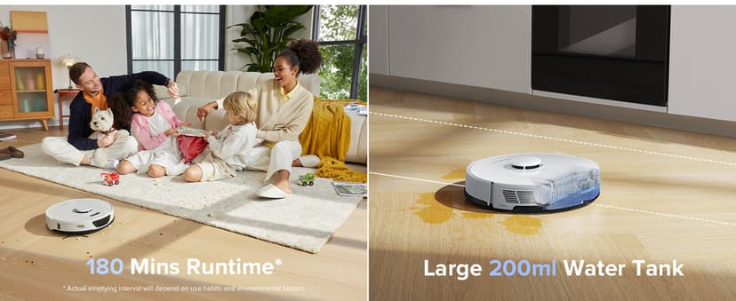 roborock S7 Max Ultra Robot Vacuum and Mop Combo, Auto Mop Drying and Washing, Self-Emptying and Refilling, 5500Pa Suction, Reactive Tech Obstacle Avoidance, White (RockDock Ultra Series)