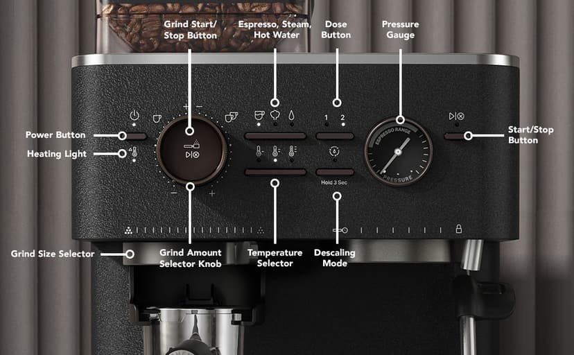 KitchenAid Semi Automatic Espresso Machine with Burr Grinder, KES6551, Porcelain White