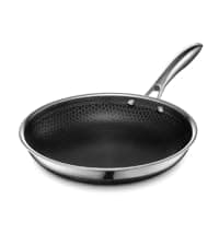 HexClad Hybrid Nonstick 10-Inch Frying Pan, Stay-Cool Handle, Dishwasher-Friendly, Oven-Safe Up to 900°F, Induction Ready, Compatible with All Cooktops