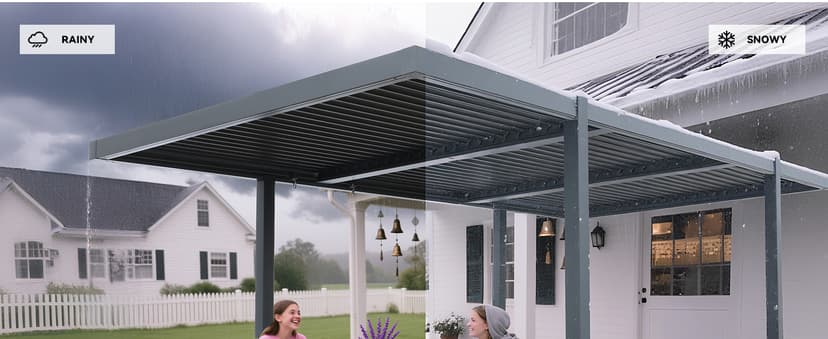 MELLCOM Louvered Pergola 10x18, Modern Aluminum Pergola with Adjustable Roof, Outdoor Shade Structure with Integrated Drainage System, Hardtop Gazebo Carport for Patio