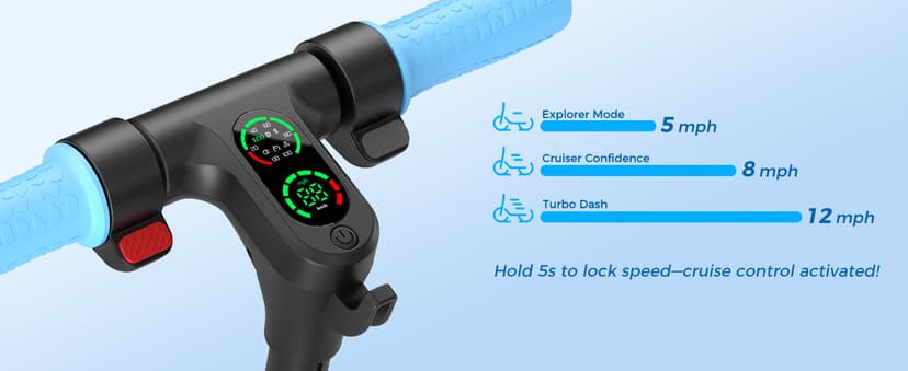 isinwheel S7 Electric Scooter for Kids Ages 8-14, 250W Foldable and 3 Adjustable Heights Kids Electric Scooter with 3 Speeds (5/8/12 Mph), Cruise Control, LED Display, Gift for Kid