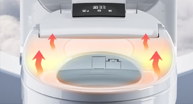 Electric Bidet Toilet Seat Elongated, Heated Toilet Seat, Instant Warm Water, Warm Air Dryer, Rear Feminine and Oscillating Washing, Wireless Remote, Night Light, Slow Close Lid, LED Display