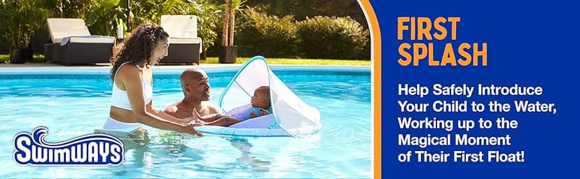 Swimways Infant Spring Float, Baby Pool Float with Canopy & UPF Protection, Swimming Pool Accessories for Kids 3-9 Months, Mermaid