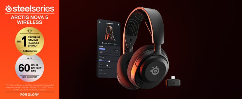 SteelSeries Arctis Nova 5 Wireless Multi-System Gaming Headset — Neodymium Magnetic Drivers — 100+ Audio Presets — 60 HR Battery — 2.4GHz or BT — ClearCast Gen2.X Mic — PC, PS5, PS4, Switch, Mobile