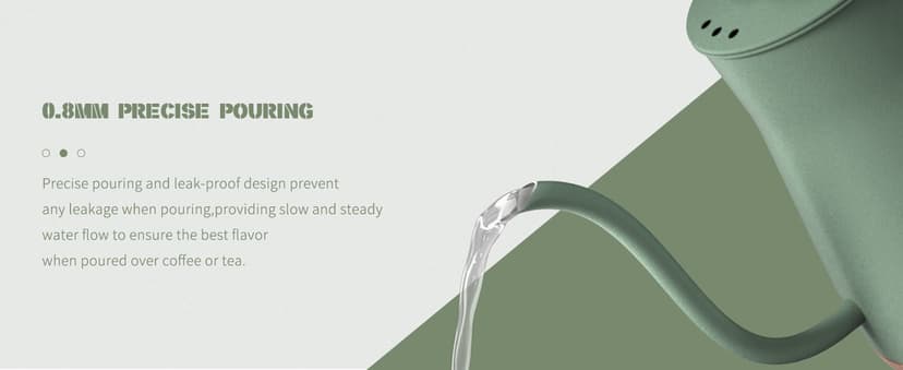 Gooseneck Electric Kettle, Electric Tea Kettle Stainless Steel, Pour over kettle for Coffee, 1000W Hot Water Kettle Electric Auto Shut Off, 0.8L, Wood-like Grain Finish Handle, Matcha Green