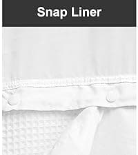 N&Y HOME Waffle Weave Shower Curtain with Snap-in Fabric Liner & Hooks Set - Hotel Style Cream Shower Curtain for Bathroom, Water-Repellent & Washable, Mesh Top Window - 71x72, Cream