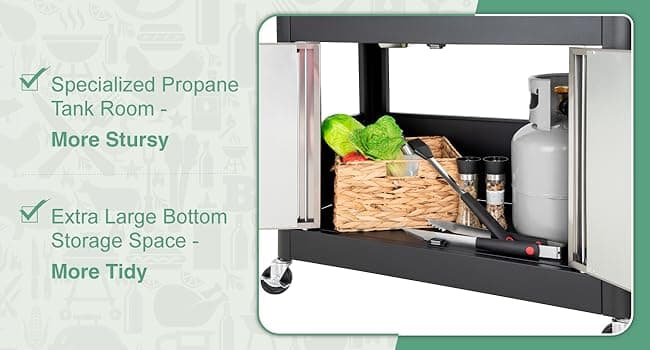 Captiva Designs 6-Burner Propane Gas BBQ Grill with Side Burner & Porcelain-Enameled Cast Iron Grate for Outdoor Kitchen & Backyard Barbecue, 65,800 BTU Output,665 SQ.IN. Cooking Area,Stainless Steel