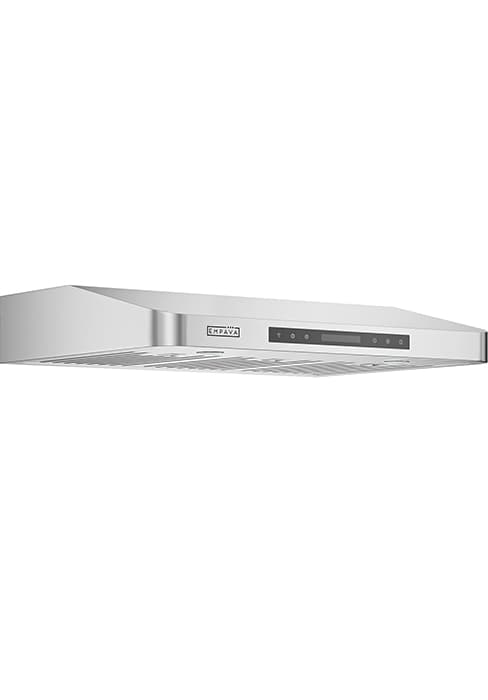 Empava 36 Inch Island Range Vent Hood Ceiling-Mount, Convertible Ducted/Ductless, 3-Speed Touch Control Timer, Stainless Steel Baffle, 4 LED Lights (Charcoal Filters Sold Separately)