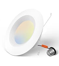 Amico 12 Pack 6 Inch 5CCT Ultra-Thin LED Recessed Ceiling Light with Junction Box, 1050LM Brightness, Dimmable Canless Wafer Downlight, 12W, ETL&FCC