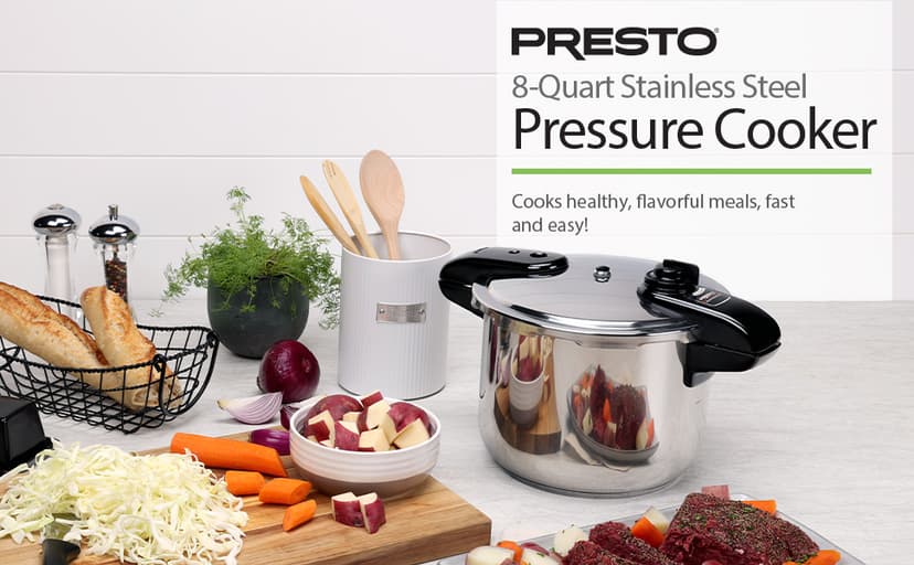 Presto 01370 8-Quart Stainless Steel Pressure Cooker
