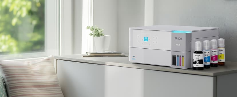 Epson EcoTank ET-2980 Wireless All-in-One Color Supertank Printer with up to 3 Years of Ink, Refillable Tanks, Perfect for Home, 15 PPM, 1.44" Color Screen, Auto 2-Sided Printing - White