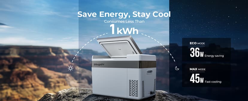 BougeRV 12 Volt Refrigerator 12V Car Fridge 30 Quart Portable Freezer Compressor Cooler -8℉~50℉ Compressor Freezer, 12/24V DC 110~240 Volt AC, for Truck RV SUV