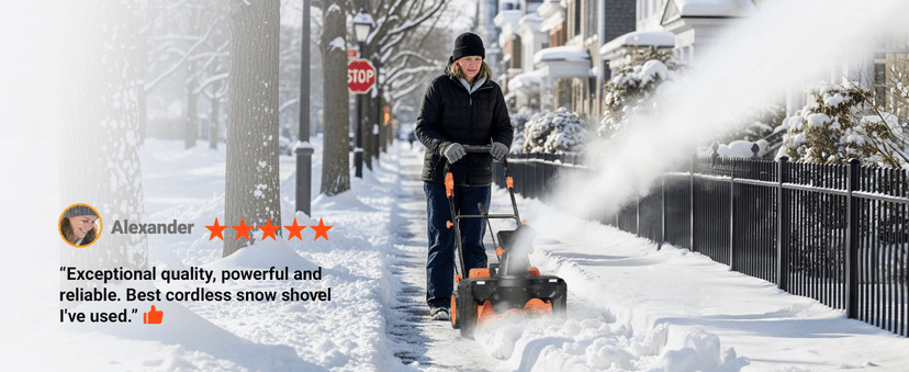 VOLTASK 48V Cordless Snow Blower, 48-Volt | 20-Inch Brushless Electric Snow Blower Cordless, Battery Snow Blower with Directional Plate & LED Lights (2 * 24V Battery & Dual Quick Charger Included)
