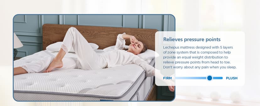 Queen Mattress, 14 Inch Queen Size Hybrid Memory Foam and Individual Pocket Spring,Motion Isolation,Medium Plush Mattress in Box,Pressure Relief, Edge Support Upgrade