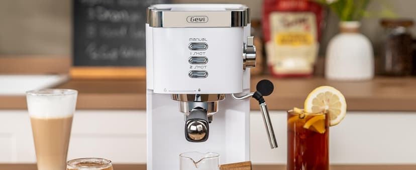 Gevi Espresso Machine 20 Bar High Pressure,Compact Espresso Maker with Milk Frother Steam Wand,Cappuccino,Latte Maker with Adjustable Shot Volume for Home,Gift for Mom and Dad