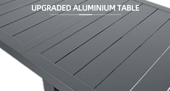 PURPLE LEAF Outdoor Dining Table 121" X 37" Slatted Tabletop Large Aluminum Rectangular Patio Dining Table for 10, Weather-Resistant Patio Table for Backyard Garden Lawn Porch Deck