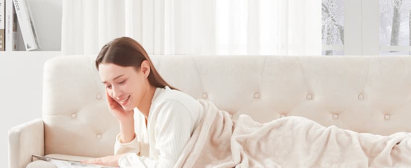 Sealy Electric Blanket Twin Size, Flannel Heated Blanket with 10 Heating Levels & 1-12 Hours Auto Shut Off, Fast Heating Warm Blanket, Machine Washable, Beige, 62 x 84 Inch