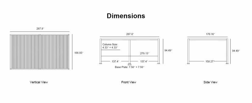 PURPLE LEAF 14' x 24' Louvered Pergola 94AS Modern Oversize Aluminum Gazebo with Adjustable Roof for Patio Deck Backyard Plus Size Gray Pergola