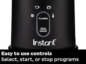 Instant Pot Milk Frother, 4-in-1 Electric Milk Steamer, 10oz/295ml Automatic Hot and Cold Foam Maker and Milk Warmer for Latte, Cappuccinos, Macchiato, From the Makers of Instant 500W, Black