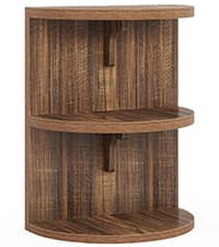 Tribesigns Rustic Wood End Table, 2 Tiered Square Side Table with Storage Shelf, Industrial Sofa Side Table for Living Room, Entrance (Rustic Brown) (1)