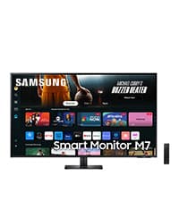 Samsung 43-Inch M7 (M70D) Series 4K UHD Smart Monitor with Streaming TV, Speakers, HDR10, USB-C, Multiple Ports, Gaming Hub, SolarCell Remote, Vision Accessibility Tools, LS43DM702UNXGO, 2024, Black